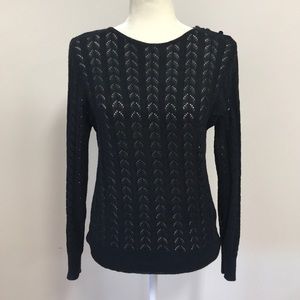 Vintage Eyelit Black Sweater!!